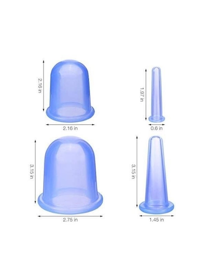 OTES 4 Piece Silicone Facial Massager Therapy Set Blue 152grams - Image 2